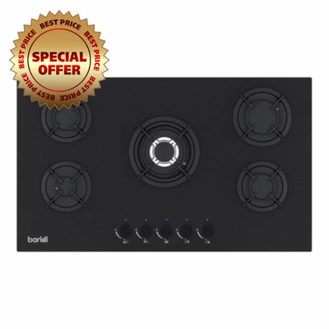 Baridi 90cm Built-In Matt Black Gas Hob