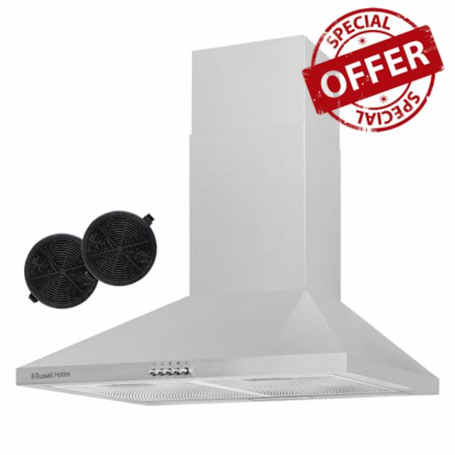 Russell Hobbs 60cm Chimney Cooker Hood in Stainless Steel with 3 Speed Settings