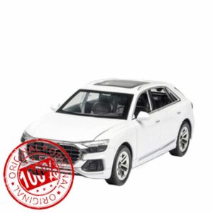 1:24 For AUDI Q8 SUV Alloy Car Model Diecasts Metal Toy Vehicles High Simulation Sound Light Collection Hobby Vehicles Playgame Kit(White)