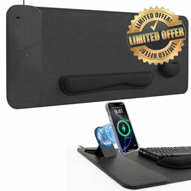 XXL Gaming Mouse Pad with 15W Fast Wireless Charging