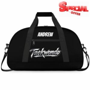 Martial Arts Training Duffle Bag | Personalised Taekwondo Karate Boxing Gym Bag for Men & Kids | Custom Name Water-Resistant Sports Holdall for Gear & Gloves