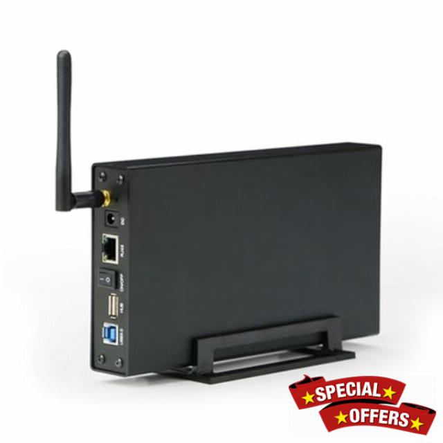 3.5'' HDD SSD Enclosure Portable USB3.0 Rj45 Ethernet NAS Network Streaming Server Storage for Case UK Plug