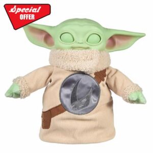 Mattel ​Star Wars The Mandalorian & Grogu Movie Pick-Me-Up Grogu 11-inch Tall Feature Plush with opening eyes Vinyl Head Soft Plush Body and Hands