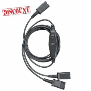 Training Y Splitter Adapter Cable to QD Headphone Compatible with All Plantronics Quick Disconnect Headsets with in-line Volume Mute Controls for Call Center