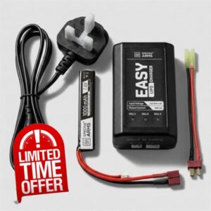 Specna Arms EASY LiPo Balance Charger Set with 7.4V 1000mAh LiPo Battery - Deans Connector/T-Plug - Fast Charging Airsoft AEG Power Ki