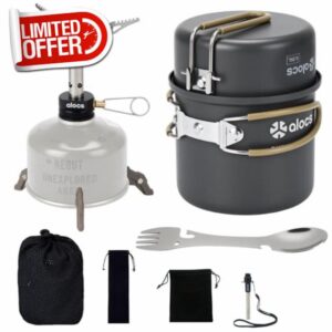 Alocs 9pcs Camping Cookware Kit
