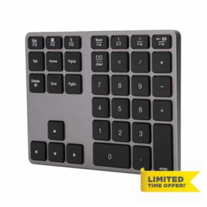 Matybobe BT308 35 Keys Numeric Keypad Rechargeable Wireless Ultra Thin Keyboard 5.0 For Mac (Iron Gray)