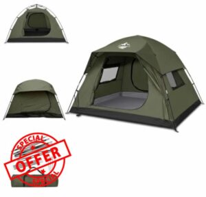 Purebox Tents for Camping - 3/4 Man Tent Sundome Camping Tent with Rainfly Backpacking Tents Dome Easy Setup Weatherproof & Waterproof for Camp