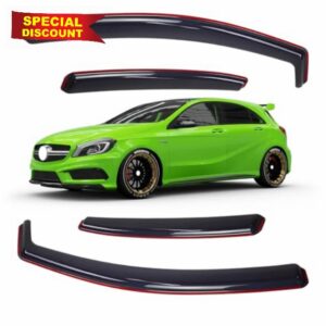 In-Channel Wind Deflector for Mercedes-Benz A-Class W176 / AMG A45 Hatchback 2012-2018 Window Visors Sun Rain Guard Vent Weather Shields
