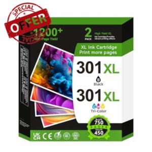301 XL Ink Cartridges Black and Colour Replacement for Original HP 301 Ink Cartridges Replacement for HP Envy 4500 4504 5530 5534 DeskJet 1510 2540 2544 2549 OfficeJet 4630 4632 2620 2622