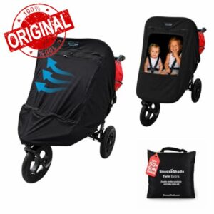 SnoozeShade Twin Extra Blackout Sun Shade for Double Buggy