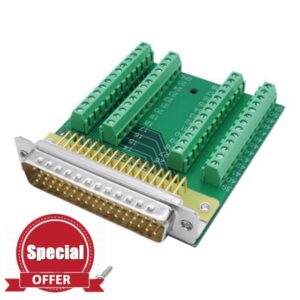 XMSJSIY DB50 Solderless Connector Serial Adapters DB50 D-SUB 50 Pin Male Breakout Board Terminal Block Adapter for PLC CNC Industrial Control Signal Testing