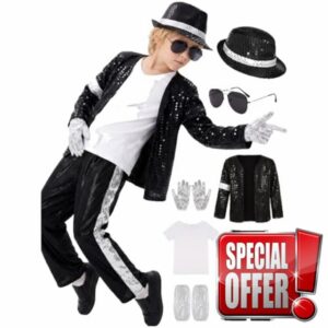 Retro Sequin Jacket Trousers Hat Glove