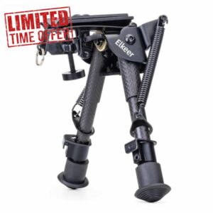 Carbon Fiber Tiltable Bipod with Sling Stud Mount & Adjustable Legs