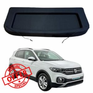 Volkswagen T Cross 2018-2023 Compatible Car Parcel Shelf | Sturdy Boot Cover with Cord for Extra Storage | Space Saving Car Accessories | Black | TCC Parcel Shelf Direc