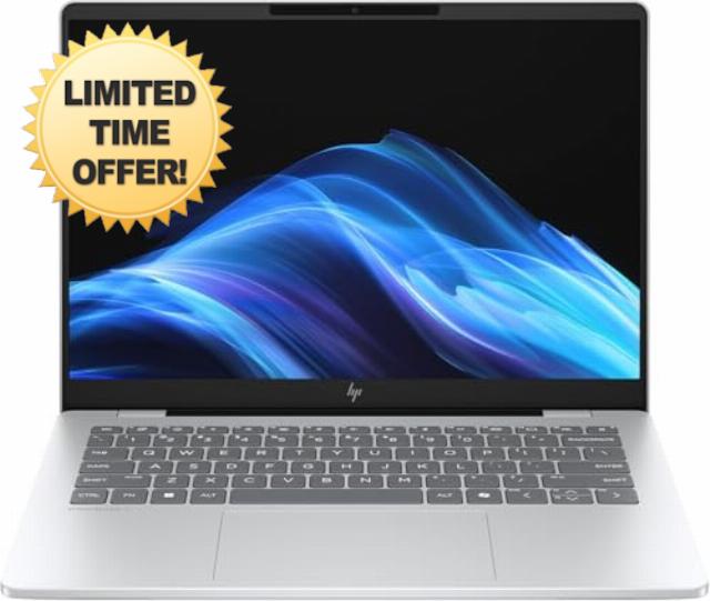 HP OmniBook 7 AI 14" Laptop 14-fr0503na | 2K OLED Display (1920 x 1200) | Intel Core Ultra 5 225U | 16GB RAM | 512GB SSD | Wi-Fi 7 | Windows 11 Home | Glacier Silver (BS8C0EA)