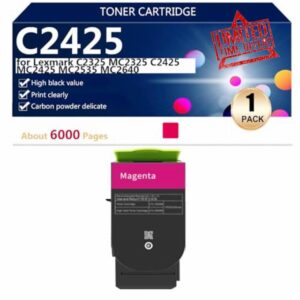 (4 Pack) C2425 Toner Cartridges Extra High Yield for Lexmark C2325 MC2325 C2425 MC2425 MC2535 MC2640 Printers