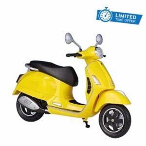 Compatible with Vespa GTS Super 2020 1:12 Die-cast Leisure Motorcycle Model Realistic Metal Scooter Replica Flexible Vehicle Sculpture Finished Piece Gift(Yellow)