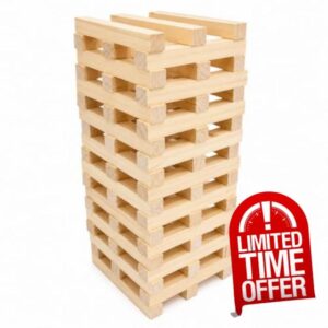 Greenfields Wooden Block Stacking Game 60pcs Tower Set