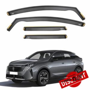 ISPEED Wind Deflectors For Peugeot 3008 MK3 2024-2026 5-Door SUV 4pc Set | Keep Your Car Ventilated In Rain & Wind