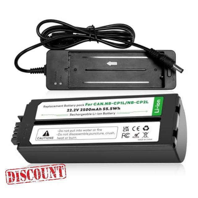 Upgrade 2500mAh NB-CP2L CP1L battery + charger adapter for Canon Selphy CP1500