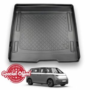 NOMAD VW ID.Buzz [2022+] Boot Liner Premium Tailored Fit Car Floor Mat Protector Easy Install Non Slip Thermoplastic Waterproof Dog & Pet Friendly Raised Edges Compatible Custom Fit Accessory
