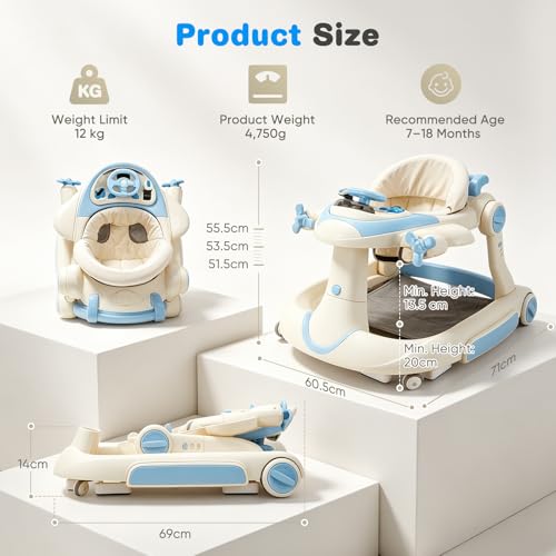 Foldable Baby Walker with Wheels