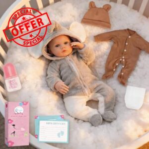 Lifelike Reborn Baby Doll with Two Outfits - 45cm Realistic Newborn Boy Doll