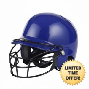 Double Ear Baseball Helmet Shock Absorbing Batting Helmet with Face Guard Padded Interior Head Protection for Junior Athletes