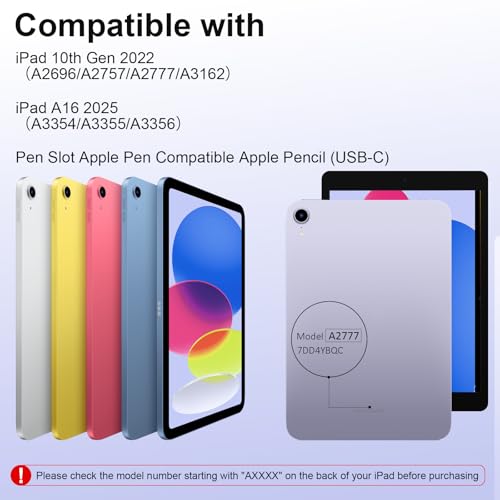 Keyboard for Ipad Case A16 10th Generation with Support Function for iPad 11th 10th 2025 2022