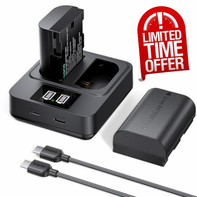 llano 2-Pack LP-E6P Batteries & 20W Fast Charger Set - for Canon EOS R6 Mark II