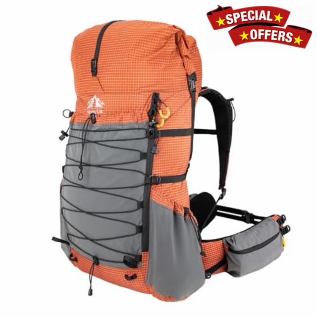 Night Cat Hiking Backpack Ultralight: Large Waterproof Rucksack 70L for Men Women Camping Walking Trekking Outdoo