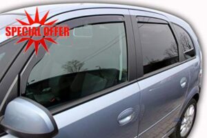 J&J AUTOMOTIVE | Heko Wind Deflectors Compatible with Meriva A 2003-2010