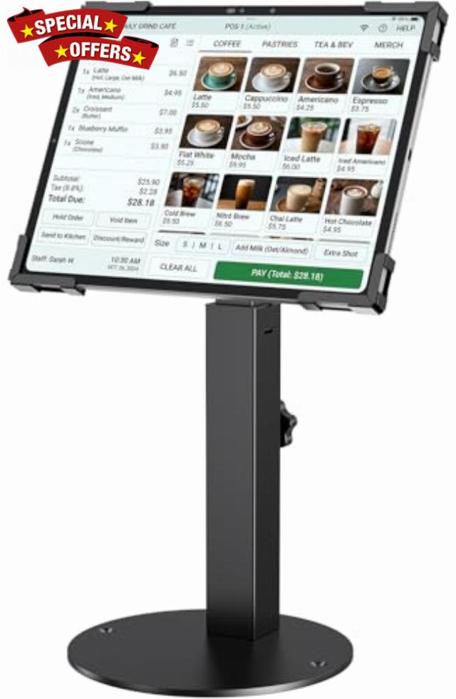 Secure Tablet Kiosk Stand for 10"-14" iPad Pro Air and Samsung