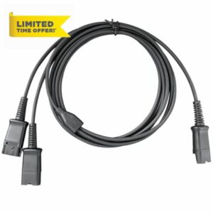 Y Splitter Adapter Cable to QD Headphone Compatible with all Plantronics Quick Disconnect Headsets Splitter Cord Connector for Training