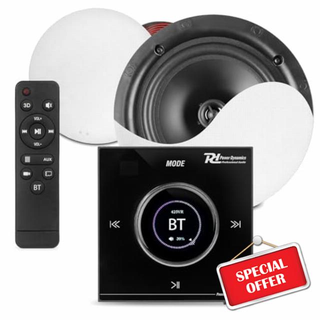 Powerline B50B Bluetooth Ceiling Speaker System with 2x NCSS6 6.5" Ceiling Speakers & In-Wall LCD Amplifier