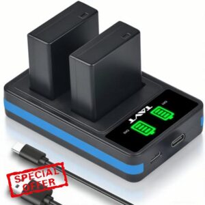 2-Pack DMW-BLE9E DMW-BLG10 Battery and Charger for Panasonic Lumix DC-TZ99