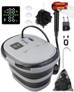 Upgraded 2 in1 Portable Shower with 20L Collapsible Bucket