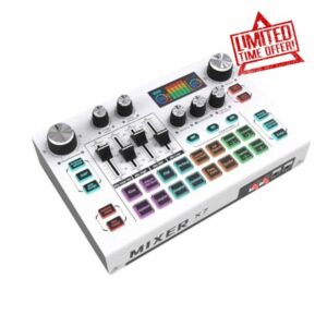X7 External Live Sound Card Audio Mixer Board 16 Speeds for Live Streaming Karaoke Gaming 12 Special Effects 48V Mic