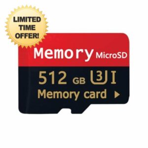 512GB Micro SD Card Class 10 Memory Card with TF Adapter Speed Memory Card for Tablet/Camera/Drone/PC/TV