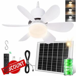 SCOPOW Portable Solar Camping Fan