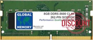 8GB DDR5 5600MHz PC5-44800 262-PIN SODIMM MEMORY RAM COMPATIBLE WITH LAPTOPS/NOTEBOOKS