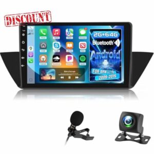 [2+64G] Techschermo Android Car Radio for BMW X1 E84 2009-2015 with Wireless Carplay and Android Auto - 10 Inch Touch Screen Car Stereo - DSP/GPS Navi/WiFi/SWC/Bluetooth + AHD Backup Camera