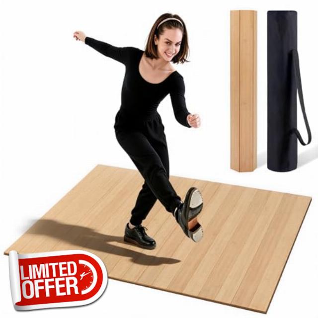 Tap Dance Floor for Any Surface - Bamboo Portable Dance Floor with Storage