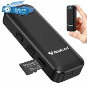 VSTARCAM 2K Mini Wearable Camerawith Micro SD Card 8 GB