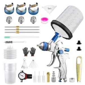 Car Paint Sprayer with 3 Nozzles 1.4/1.7/2.0mm HVLP Paint Spray Gun Kit for Car Furniture Painting
