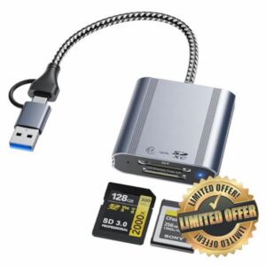 2in1 USB-A + USB-C CFexpress Type A & SD Card Reader 10Gbps USB 3.2(Gen 2)