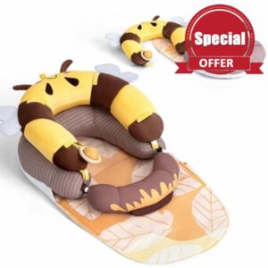 LADIDA 4-in-1 Baby Tummy Time Pillow & Seated Support Playmat