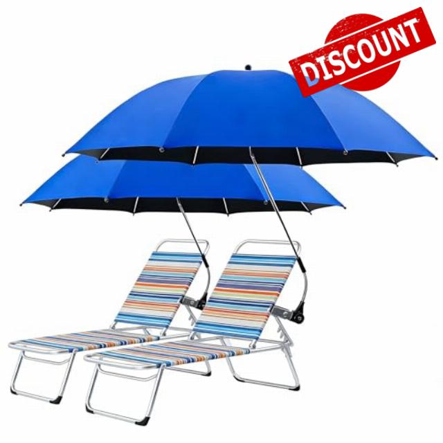 LIROPAU 2Pcs Chair Parasols with Adjustable Clamp