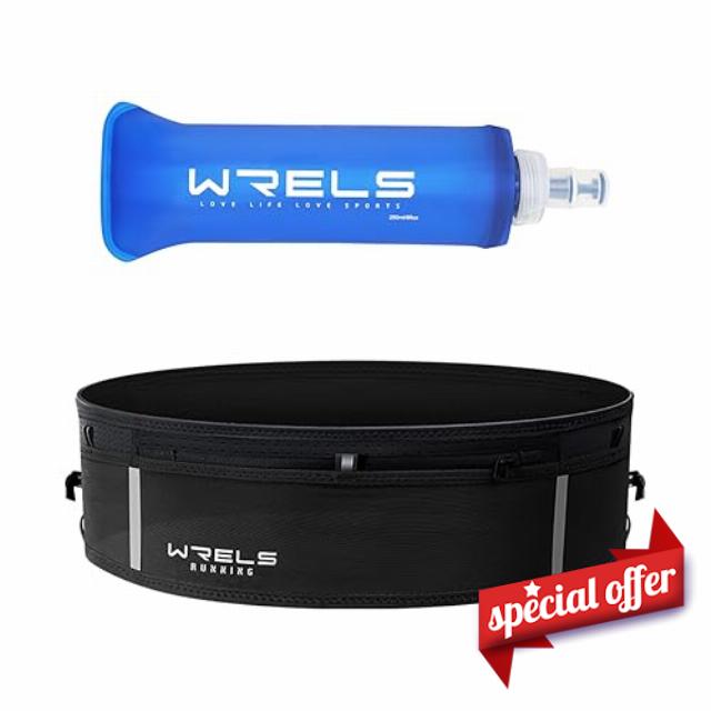 WRELS Ultralight Running Belt with 250ml Soft Flask for Women Men